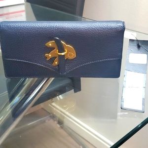 Marc By Marc Jacobs Navy Blue Wallet with Gold Accent